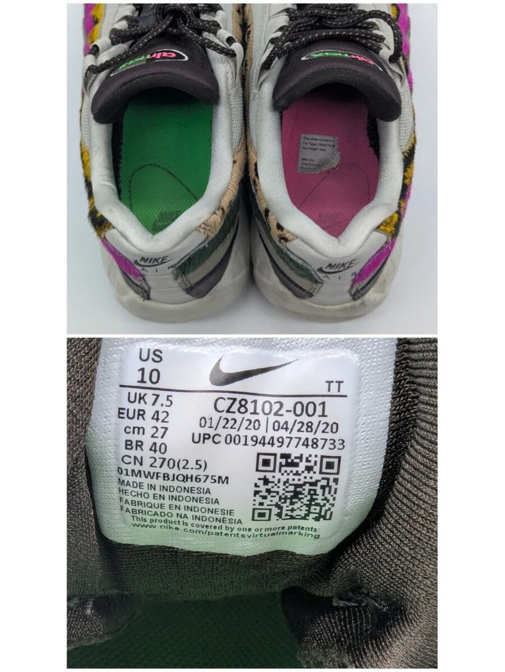 Womens Size 10 - Nike Air Max 95 Daisy Chain Animal Floral Colorblock CZ8102-001